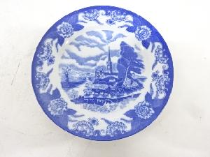 印判手　風景飾り皿